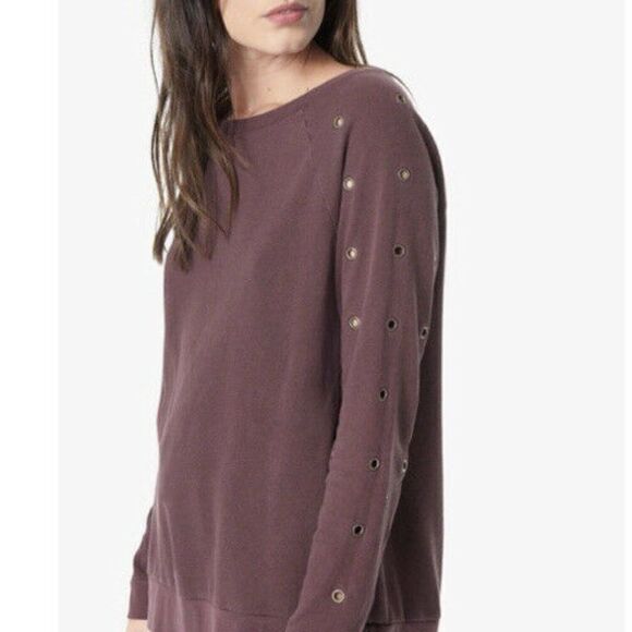 Joe’s Jean Collection Izzy Grommet Sweatshirt Pink - Picture 9 of 10